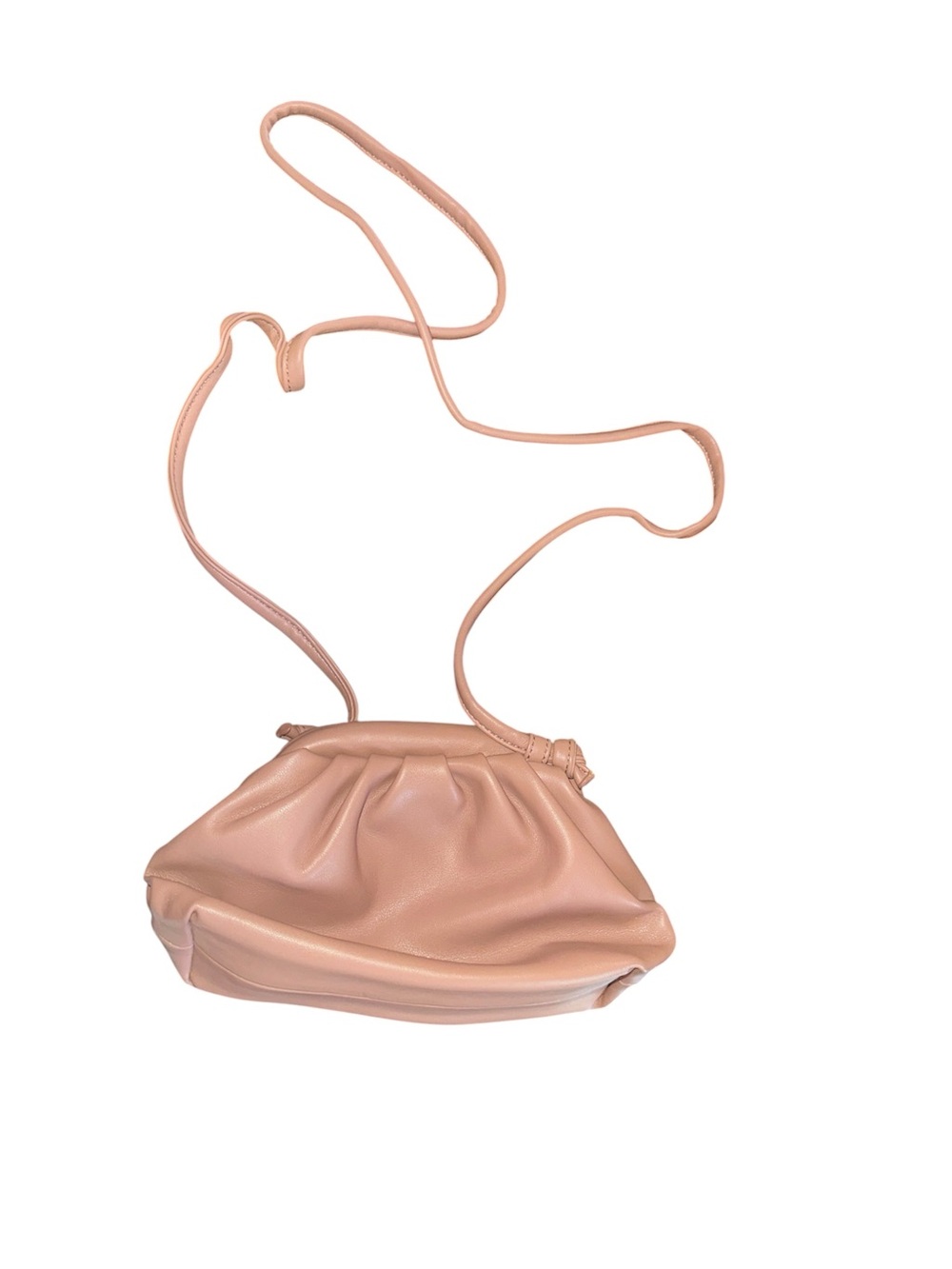 Brown/Tan Gathered Leather Crossbody Bag